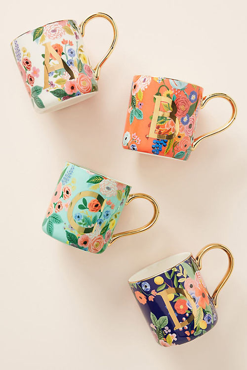 Rifle Paper Co For Anthropologie Garden Party Monogram Mug