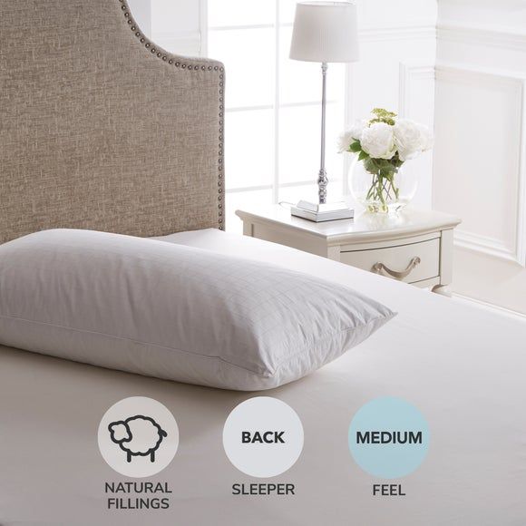 Dorma Hungarian Goose Down Soft Support Huggable Soft Support Pillow White