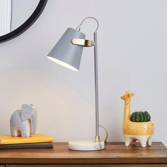 Jena Clear Glass Grey Table Lamp Grey Lenny Glass Clear Table Lamp | Dunelm