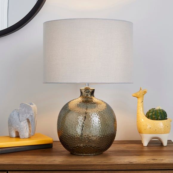 Jena Clear Glass Grey Table Lamp Grey Dorma Artichoke Table Lamp Grey | Dunelm