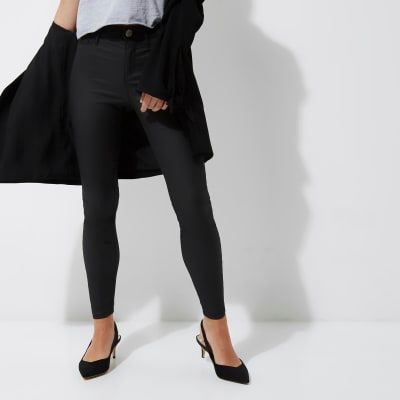 river island black coated molly jeggings