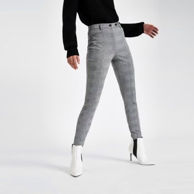 grey slim trousers womens