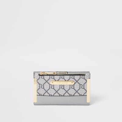 river island grey purse