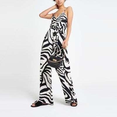 river island blue zebra jumpsuit