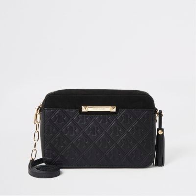 river island shoulder bag black
