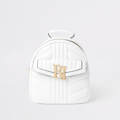 river island white backpack