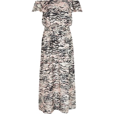 pink leopard print dress river island