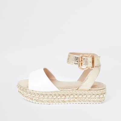 beige studded flatform espadrille wedges