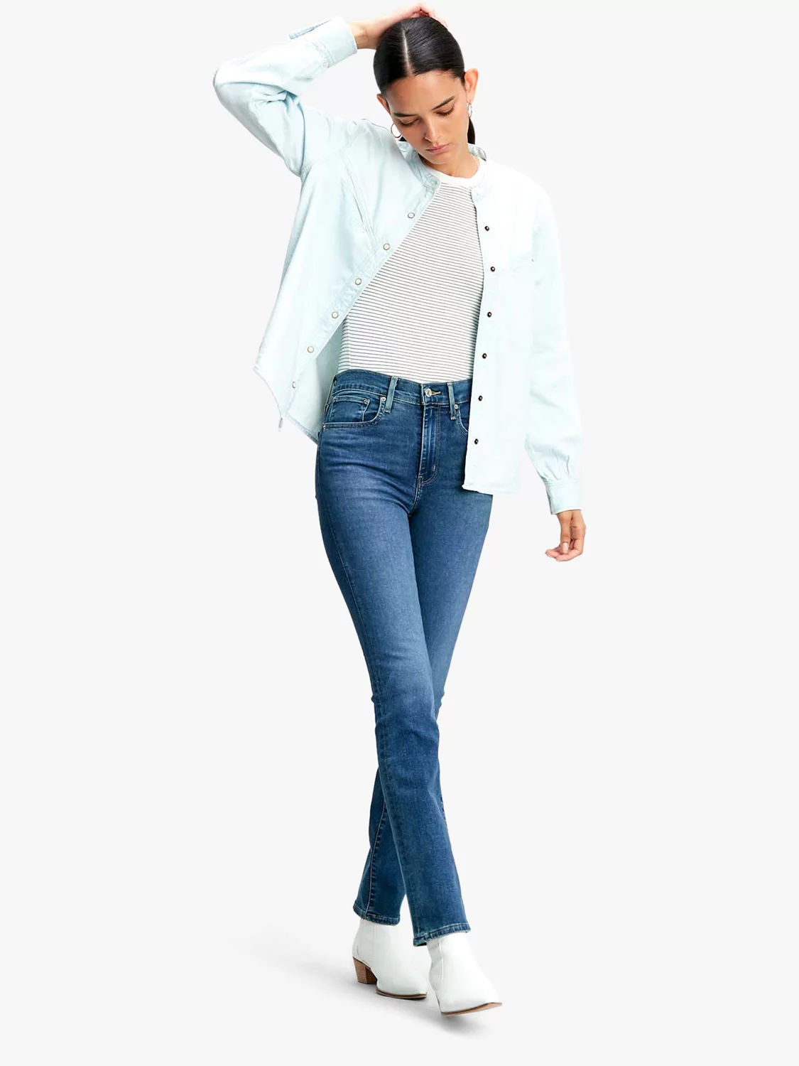 724 high rise straight jeans stellar blue