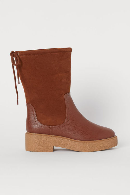 H M Warm Lined Boots Beige Compare Union Square Aberdeen Shopping Centre