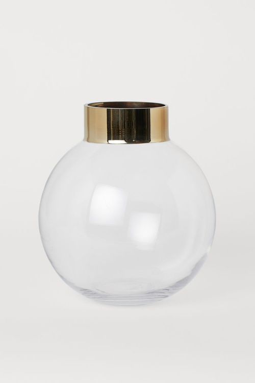 H M Round Glass Vase Gold Compare One New Change