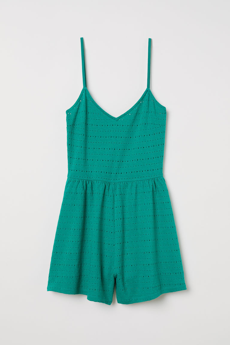 h and m green jumpsuit