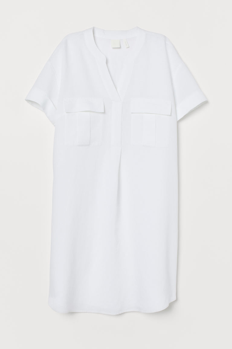 h and m linen dress