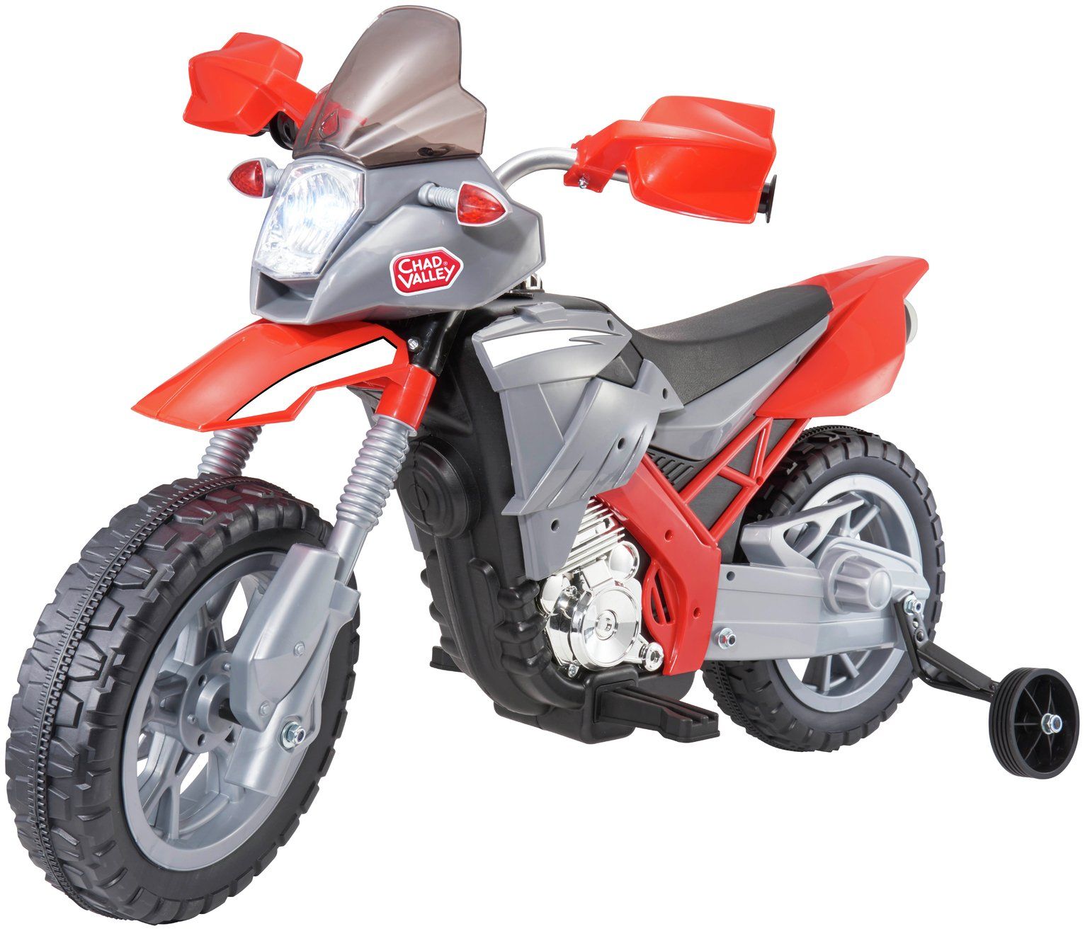 chad valley 6v powered ride on police bike