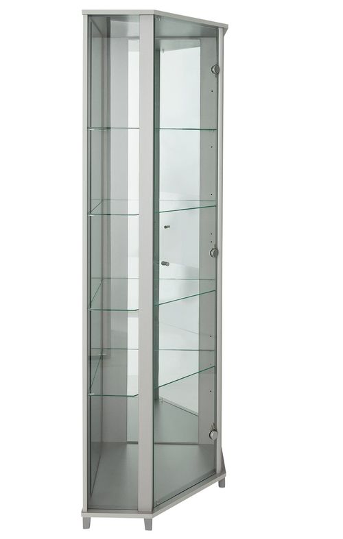 Argos Home 1 Glass Dr Corner Display Cabinet Silver Effect