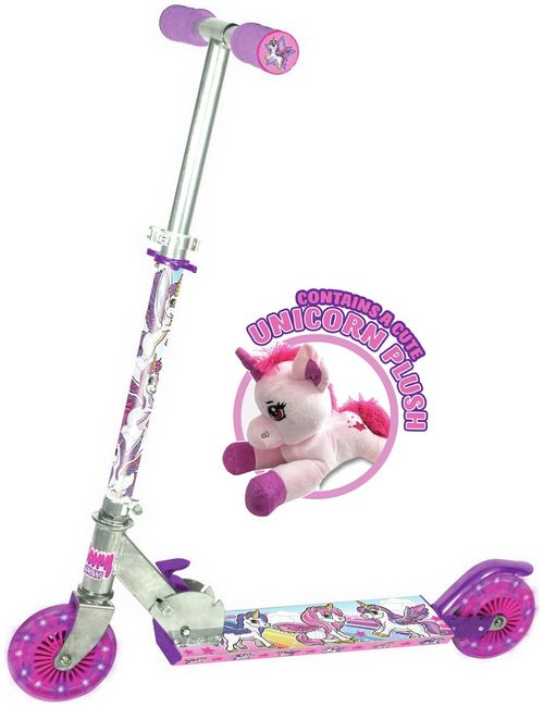 Ozbozz Unicorn Scooter With Soft Toy Compare Silverburn
