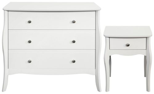 Argos Home Amelie Bedside Table 3 Drawer Chest Set White