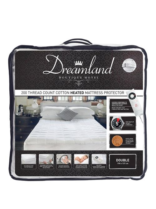 Dreamland Dreamland Boutique Hotel 200tc Cotton Heated Mattress