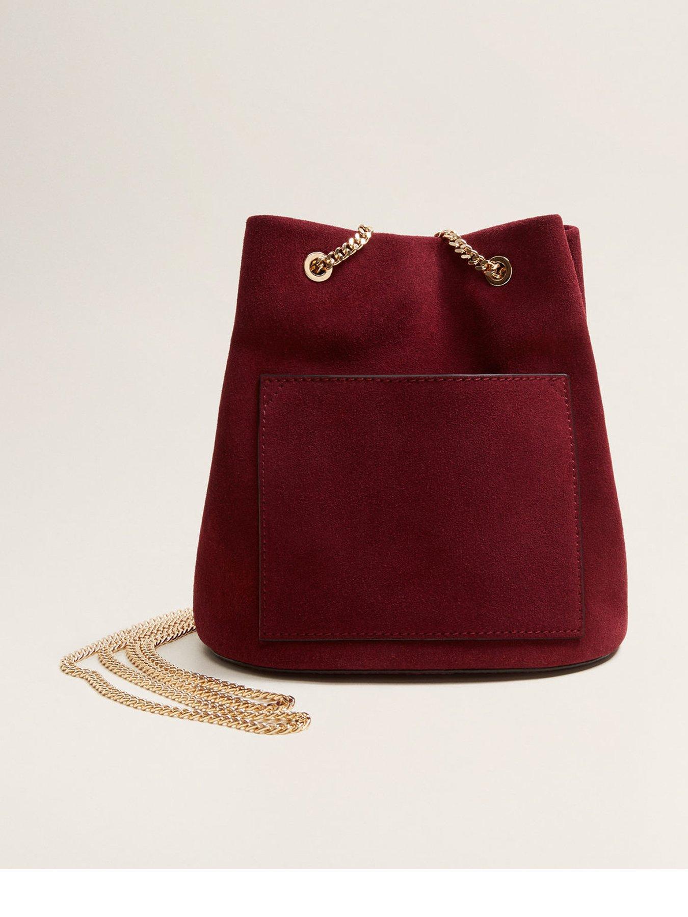 mango suede bucket bag