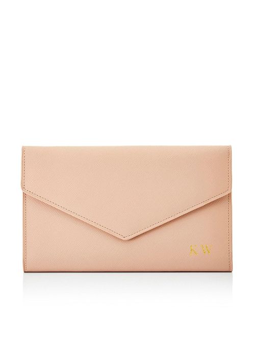 Ha Designs Personalised Initial Travel Blush Envelope Purse