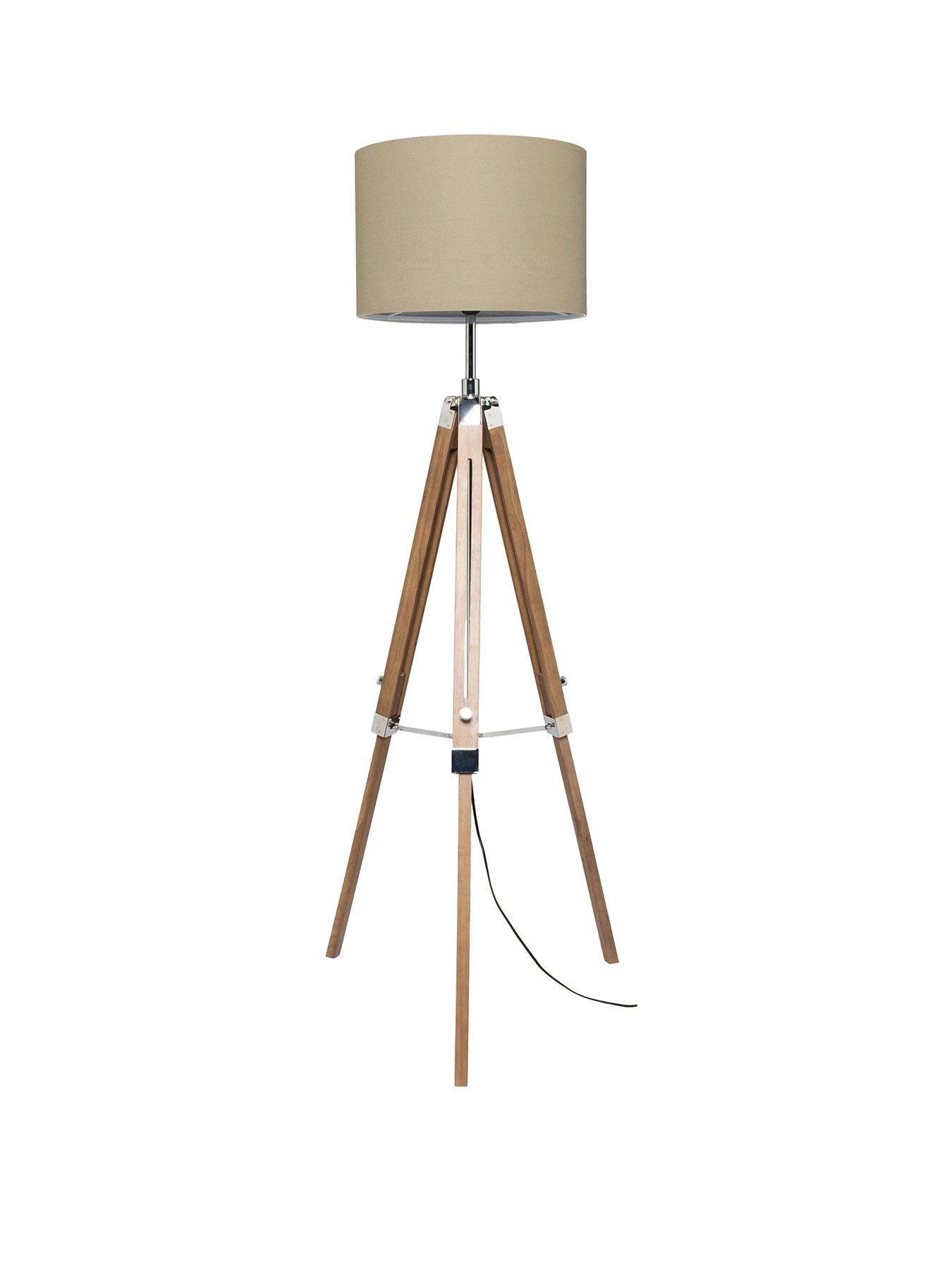 loki wooden tripod floor lamp