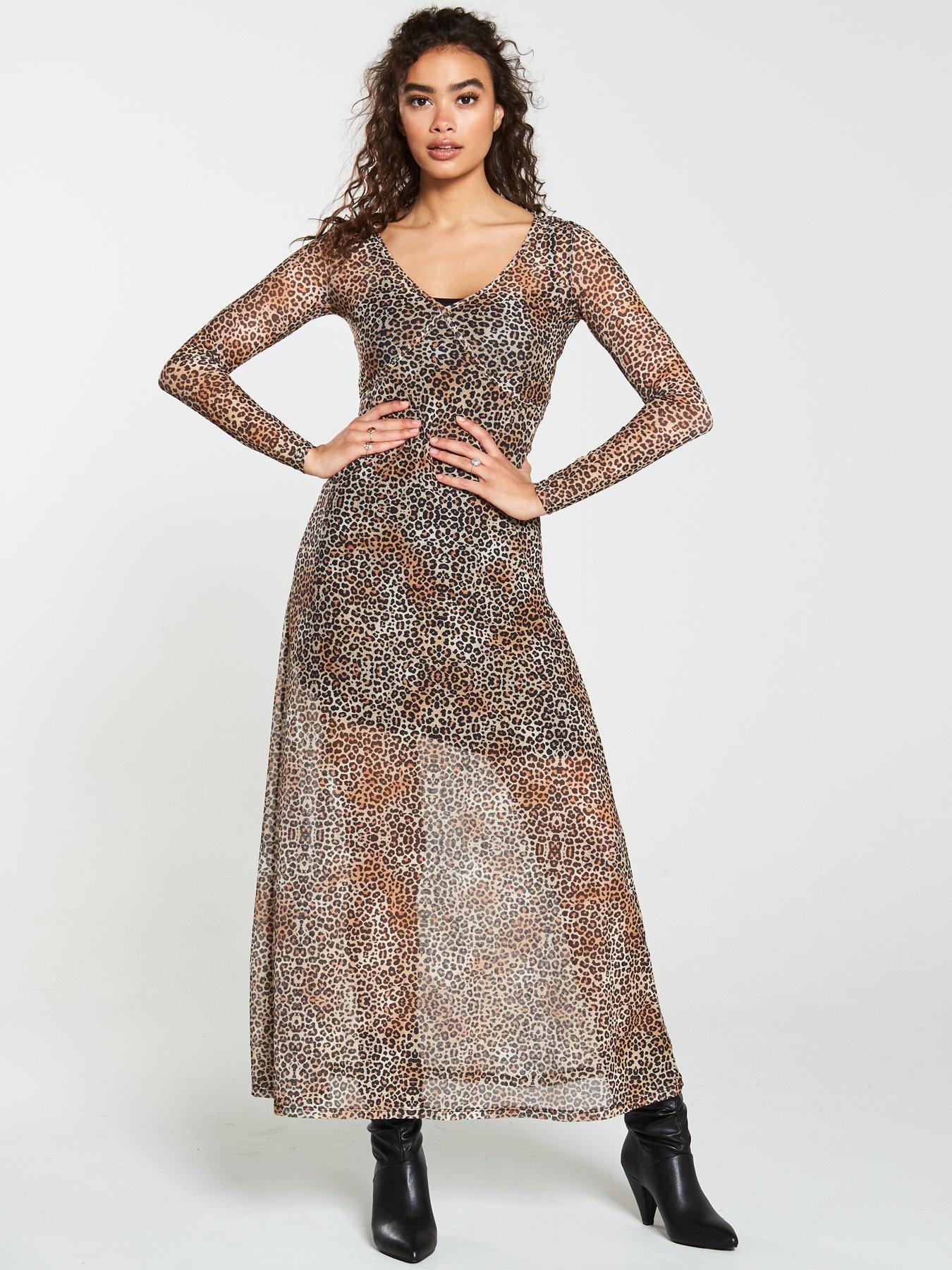 v by very leopard print dress