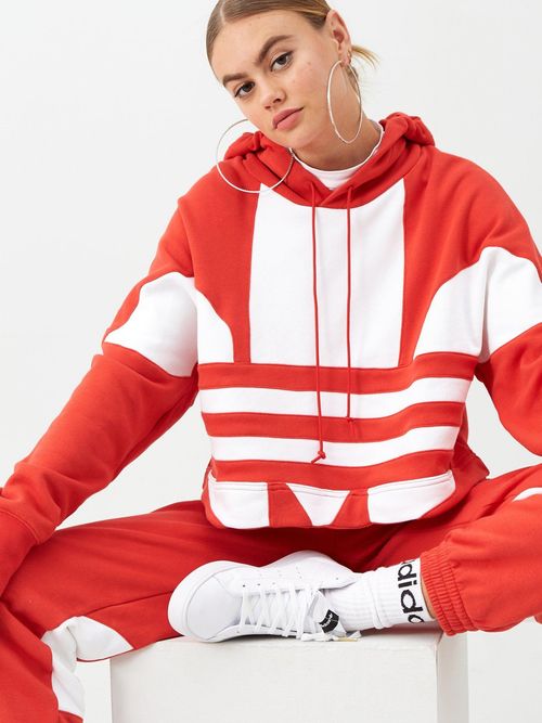 Adidas Originals Large Logo C Hoodie Red 38 00 Grazia