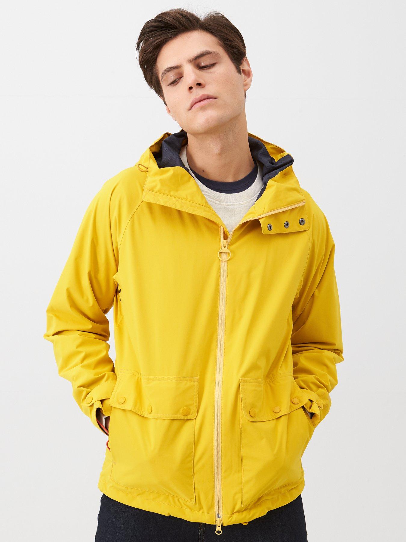 barbour orange rain jacket