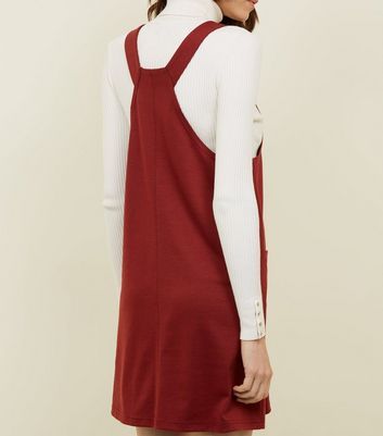 new look burgundy pinafore