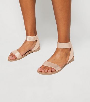 new look flat gold sandals