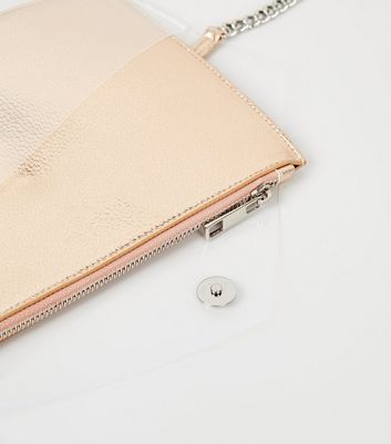 new look rose gold clutch bag