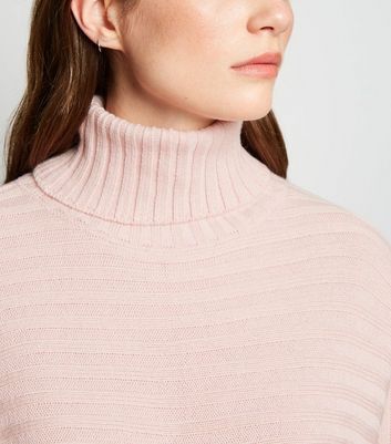 pale pink roll neck jumper