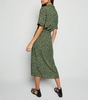 new look green shirt dress