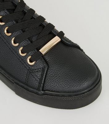 leather look trainers