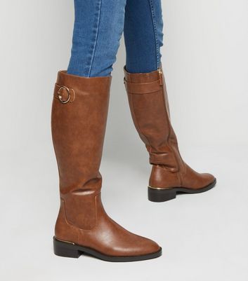 new look tan knee high boots