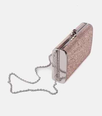 new look rose gold clutch bag