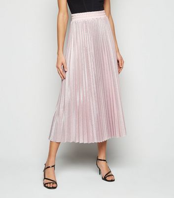 new look pink pleated skirt