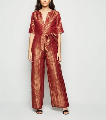 burgundy jumpsuit new look