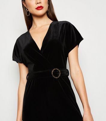 black velvet jumpsuit new look