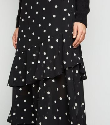 new look spot midi skirt