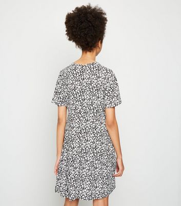 new look black ditsy floral dress