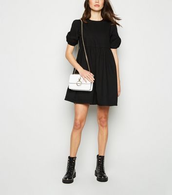 new look black denim dress