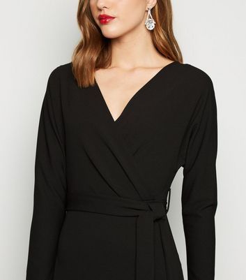 new look black wrap dress