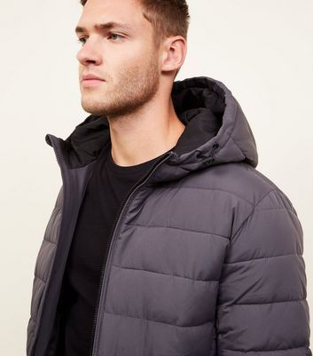 new look grey hooded puffer jacket