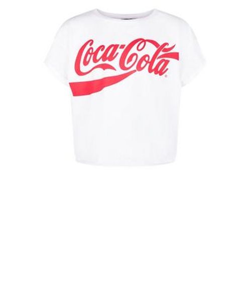 Girls White Coca Cola Logo T Shirt New Look 9 99 Union Square Aberdeen Shopping Centre