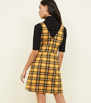 new look yellow check dress