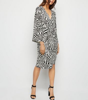 ax paris off white abstract print chiffon midi dress
