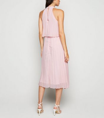 new look pink pleated dress