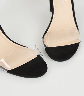 clear strap heels new look