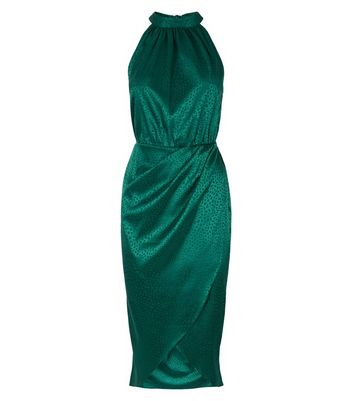 new look green satin dress